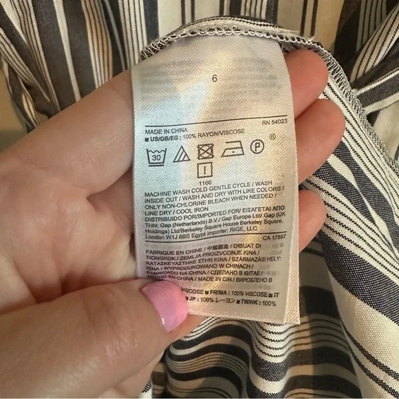 Banana Republic Grey & White Striped Shirt Dress Women’s Size 6, Business Casual - Picture 7 of 12